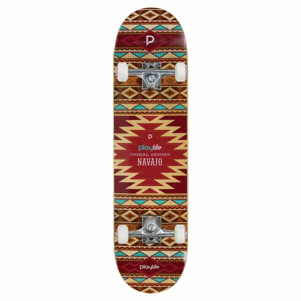 Playlife Tribal Navajo Skateboard Rot – Orange – Gelb 1